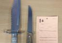 Two knives and an amount of cannabis were found and seized.