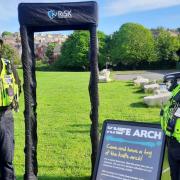 Weymouth and Portland Police set up a knife arch on The Marsh and talked to people about knife crime