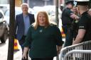 Naomi Long arriving at the Clayton Hotel in Belfast to evidence to the UK Covid-19 inquiry hearing (Liam McBurney/PA)