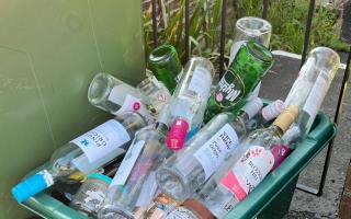 Overfilled glass bottle collection box