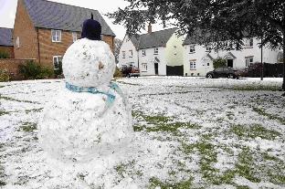 A snowman at Charlton Down.