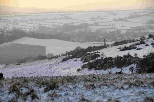 View of Dorset under snow taken from the A37 near the Clay Pigeon.