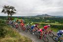 File photo dated 03-09-2017 of the main peleton passing Scott's View during stage one of the OVO Energy Tour of Britain from Edinburgh to Kelso. PA Photo