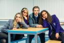 Megan Morgan as Marina, Yasmin Al-Khudhairi as Fizza, Ryan Dean as Johnny, Robyn Cara as Kayla Picture: PA Photo/ Channel 4
