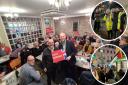 Whilst Lloyd Hatton and Jim Knight were inside serving fish and chips, protestors outside called on the labour candidate to support an immediate ceasefire