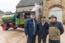Peter, 'Piglet' and John in front of Sir Lionel Foden Steam Lorry