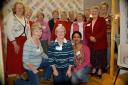 The Peverell Quilters who had held an exhibition in Bradford Peverell Village Hall.