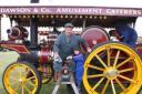 FULL STEAM AHEAD: Peter Jacobs and son Isaac, three, with their 1915 Foster Showman’s engine