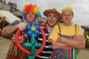 SEND IN THE CLOWNS: Stephen Pillinger, Marty Woods and Graeme Frauenfelder at the Refresh on the Beach festival