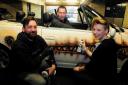 Graffiti artists Peter Sheridan and Demi Watts with Monaco or Bust car driver Neil Siford