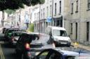 JAM PACKED: Traffic in Fortuneswell High Street, which has turned into a two-way road while road works have closed the Chiswell Road