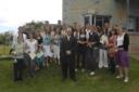 WINNERS ALL: Dorset Echo managing director Paul Kinvig with prize winners at the All Saints' School prize giving 