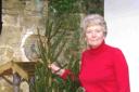 Sue Farrant with a Christmas tree
