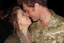 HAPPY RETURN: Lt Findlay Guerin, who trains at Dorchester, with girlfriend Sophie Turner