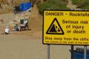 WARNINGS IGNORED: Beachgoers just yards from a warning sign