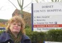 Ros Kayes outside Dorset County Hospital