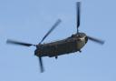 RAF Chinook in the sky