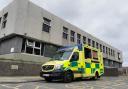 Ambulance outside Weymouth Magistrates' Court after a defendant fainted in the dock. Picture: Dorset Echo