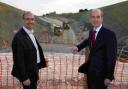 Lord Adonis visits Weymouth and joins Jim Knight on the new footbridge over the relief road at Littlemoor