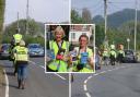 Patt Cunningham (left) with Gill Reese (right) following their 'Pass Wide and Slow' walk through Charminster and Charlton Down. Pictures: Dorset Echo