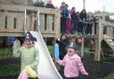 Amelia and Jessica Sheppard with friends aboard the Lodmoor Country Park children's play galleon.