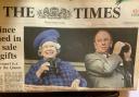 Peter Jones on the front page of The Times with the Queen