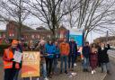 Procedures at Dorset County Hospital will be postponed as junior doctors stage another mass walkout this week after previous strike action in March (pictured)