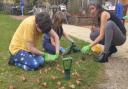 Students help out nature by planting bulbs at hospice
