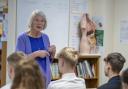 Kate Adie talks to Wey Valley Academy students
