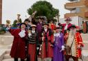 A group shot of Dorset's town criers with retiring Alistair Chisholm centre spot
