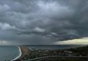 Storm clouds loom over Portland and Weymouth in March