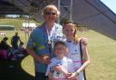 Martin Clunes with Katie & Amelia at last year's Race for Life
