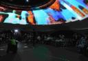 DANCE IMAGE: Movements are projected onto the ceiling of the dome outside the Pavilion