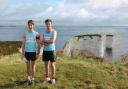KEEP ON RUNNING: Tom Best, left, and Simon Mitchell at the start of their run