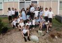 SCHOOL’S OUT: Broadmayne First School leavers class including Hebe Taylor and teacher Simon Oxley
