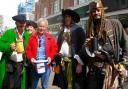 ME HEARTIES: Ray Banham as mayor at the Pirate Festival in April with Mark Vine second from right