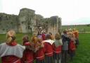 Youngsters at Portchester Castle in Hampshire