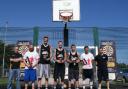 SLAM DUNK: Participants in the 3v3 basketball event