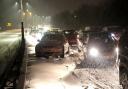 Hundreds of drivers abandoned their cars on the Dorset Way in Poole after heavy snowfall brought gridlock to Dorset's roads..