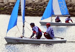Prep school pupils takes to water at Weymouth and Portland National Sailing Academy. (13/05/2010)