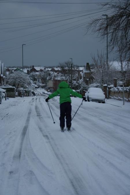 Readers pics - Laura Dean skiing down Spar Road in Weymouth