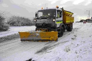 Snow - Snow plough and gritter on Radipole Lane - 021210, Picture GRAHAM HUNT HG7704