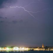Lightning over Weymouth seafront. Picture: Justin Glynn