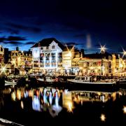 Weymouth harbour on a summer night