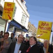 John Prescott visits Weymouth to support Jim Knight