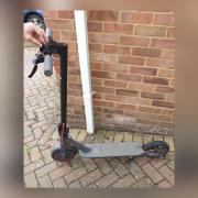 A e-scooter rider was stopped by patrolling police officers in a residential area on Tuesday, July 6. Dorset Police say they are illegal to ride around the area. Picture: Purbeck Police