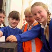 Pupils, from left, Sarah Tredwell, Verity McCartney Parker, Annalise Dive and Beatrix Knight
