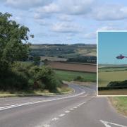 An air ambulance airlifted a man to hospital following the serious crash.