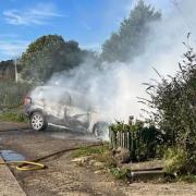 Firefighters extinguished a car fire Picture: Dorchester Fire Station