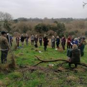 Harmonics Choir and Island Voices joined Transition Towns Weymouth and Portland to wassail the apple trees in the orchard at Tumbledown Farm in 2022